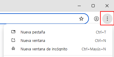 Botón de menú de Chrome