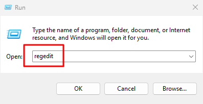 Abriendo Editor del Registro a través del diálogo Ejecutar