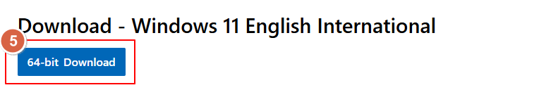 Botón de descarga Windows 11 64 bits