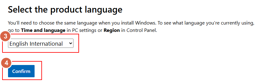 Selección de idioma ISO Windows 11